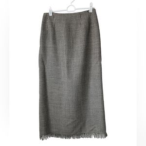 Harve Benard Sport 100% wool Vintage Houndstooth maxi skirt size 4
